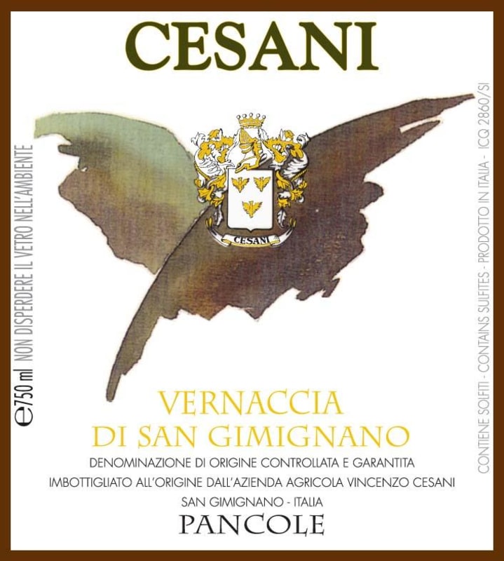 Cesani Vernaccia di San Gimignano 2013 Front Label