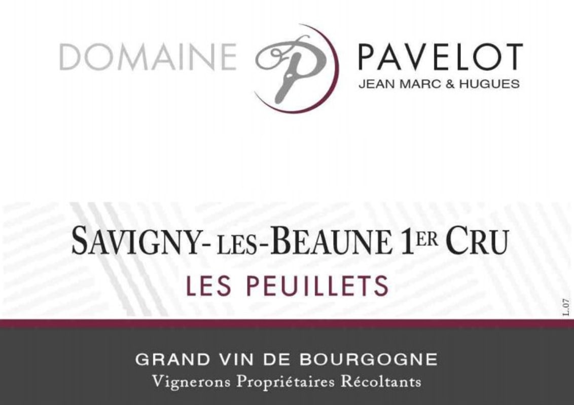 Domaine Pavelot Savigny-Les-Beaune Les Peuillets Premier CRU 2012 Front Label