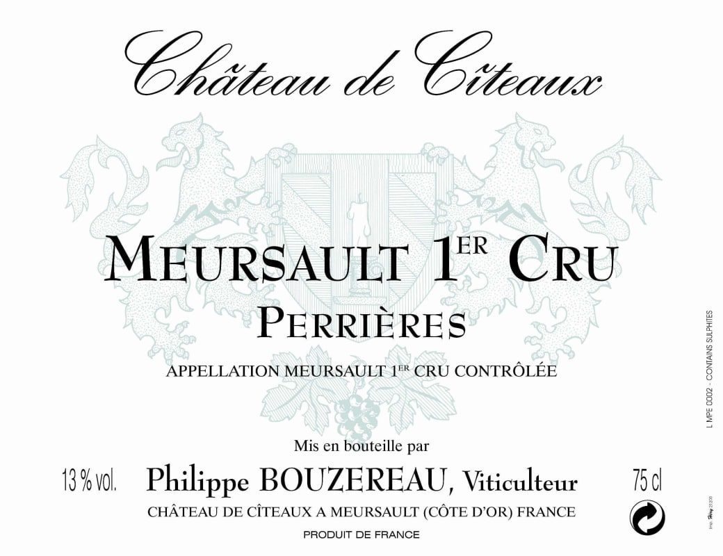Philippe Bouzereau - Chateau de Citeaux Meursault Perrieres Premier Cru 2009 Front Label