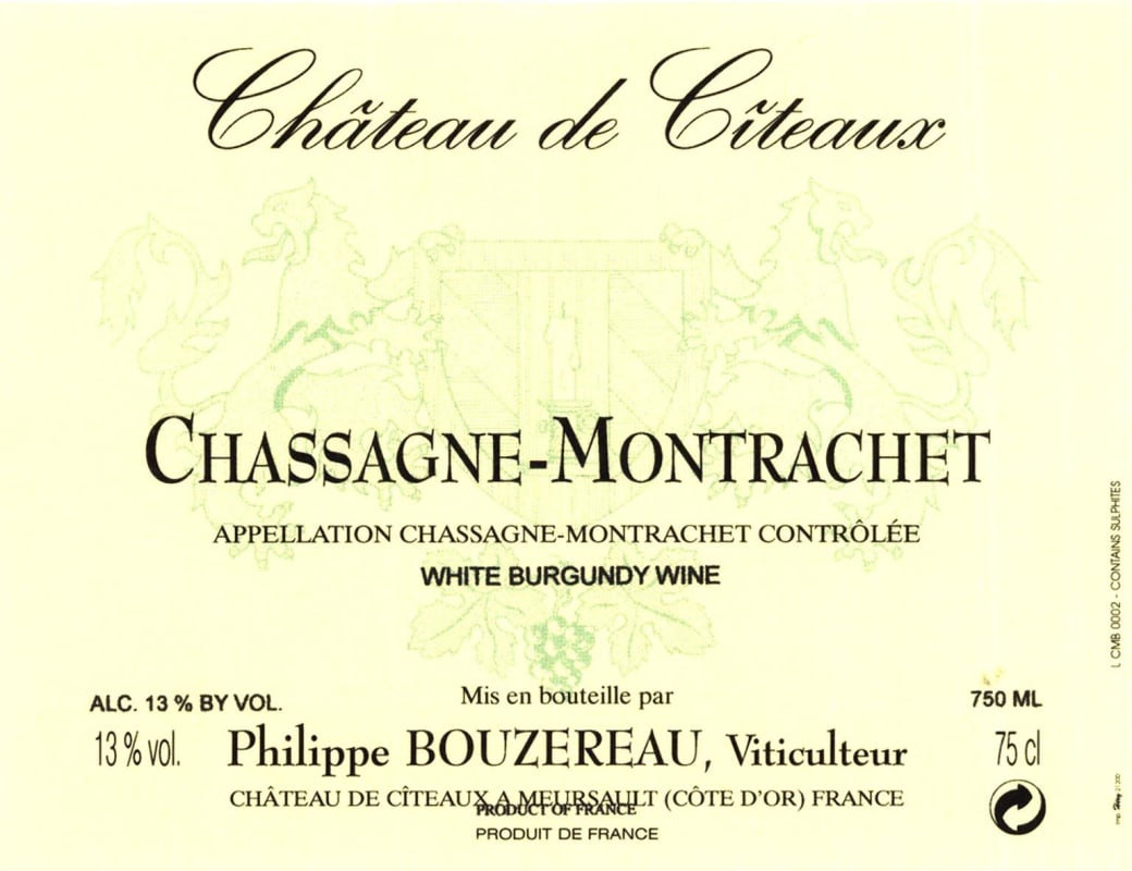 Philippe Bouzereau - Chateau de Citeaux Chassagne-Montrachet 2013 Front Label