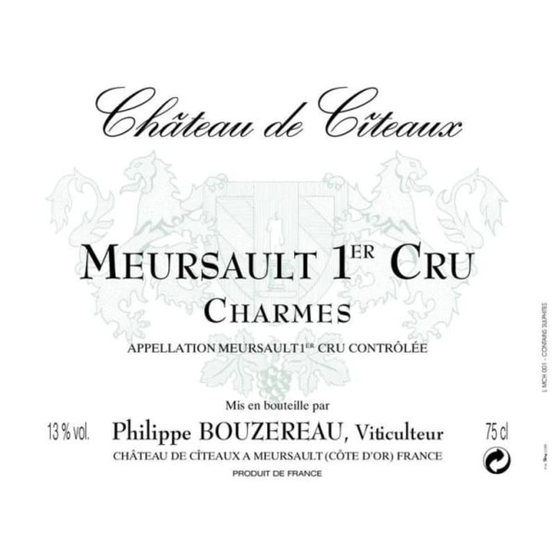 Philippe Bouzereau - Chateau de Citeaux Meursault Premier Cru Charmes 2012 Front Label