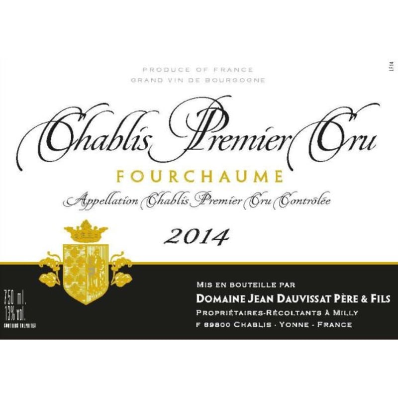 Chablis Dauvissat Chablis Premier Cru Fourchaume 2014 Front Label