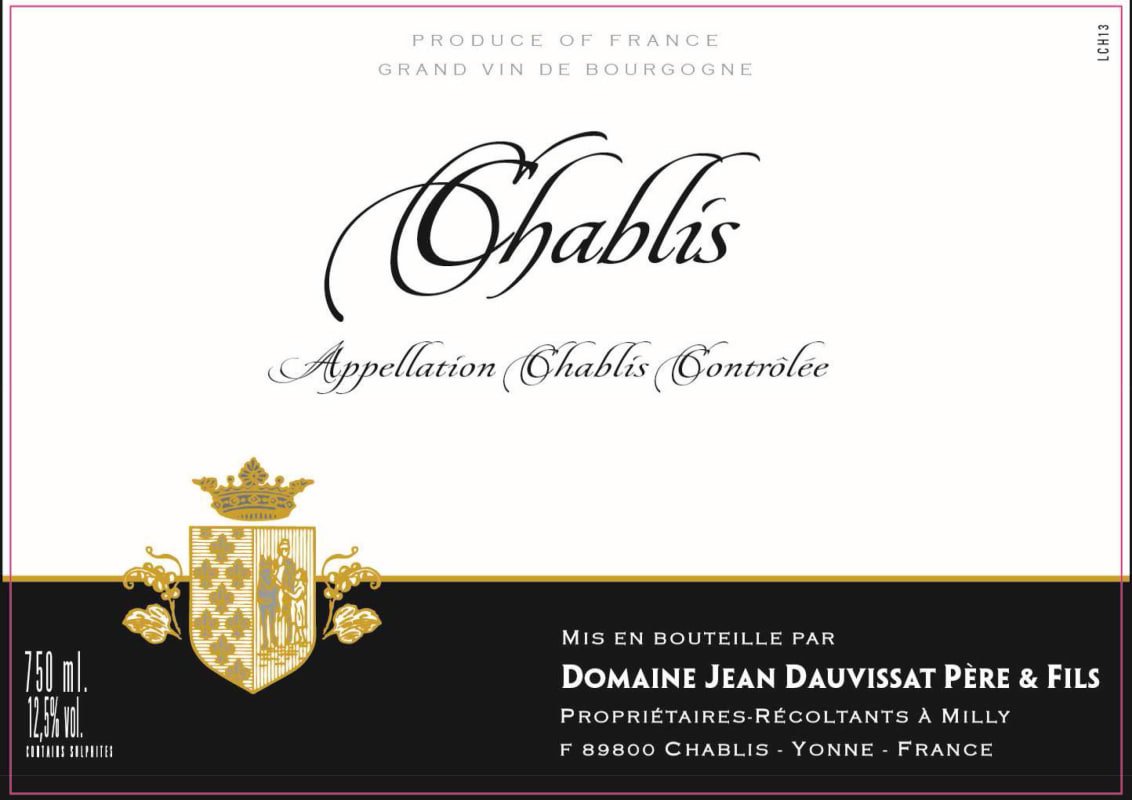 Chablis Dauvissat Chablis 2014 Front Label