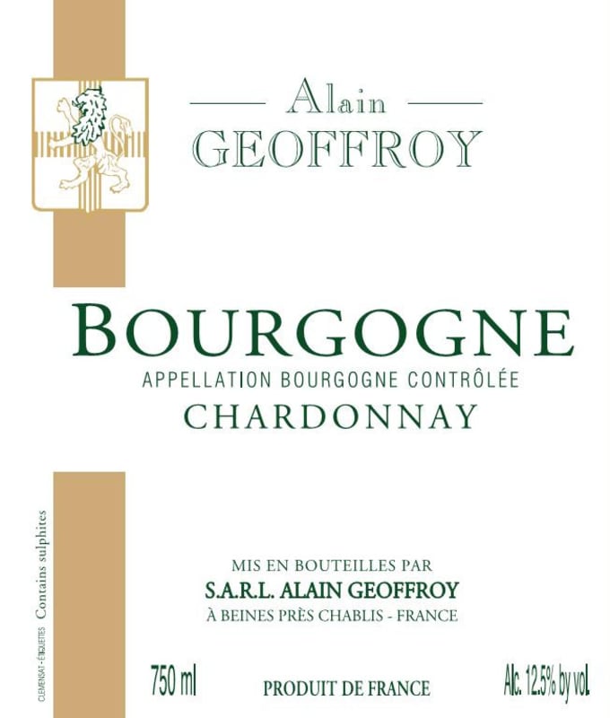Domaine Geoffroy Bourgogne Chardonnay 2014 Front Label