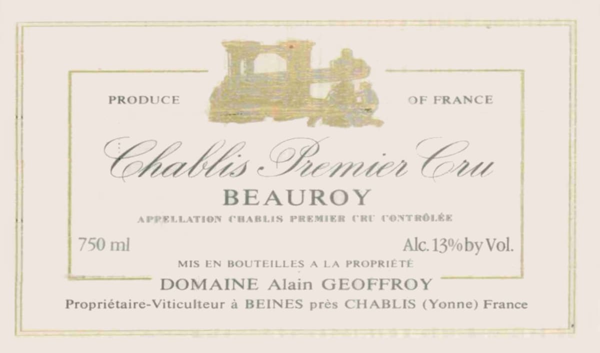 Domaine Geoffroy Chablis Beauroy Premier Cru 2014 Front Label