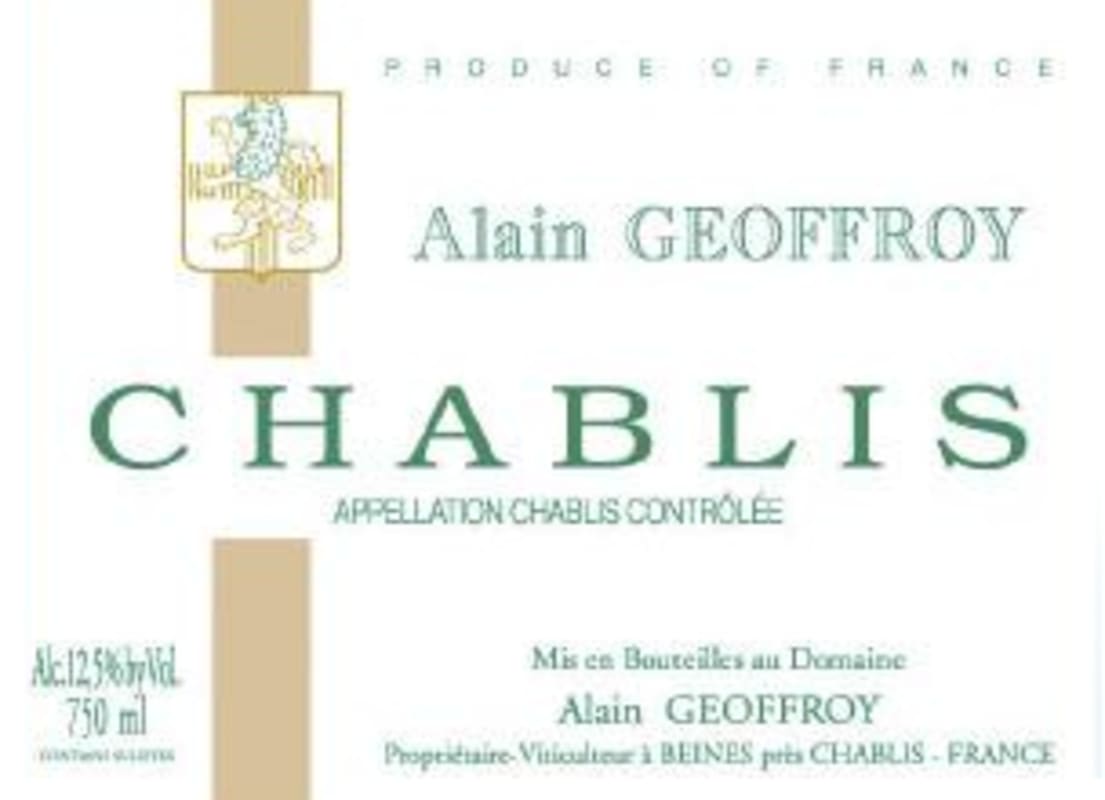 Domaine Geoffroy Chablis 2012 Front Label