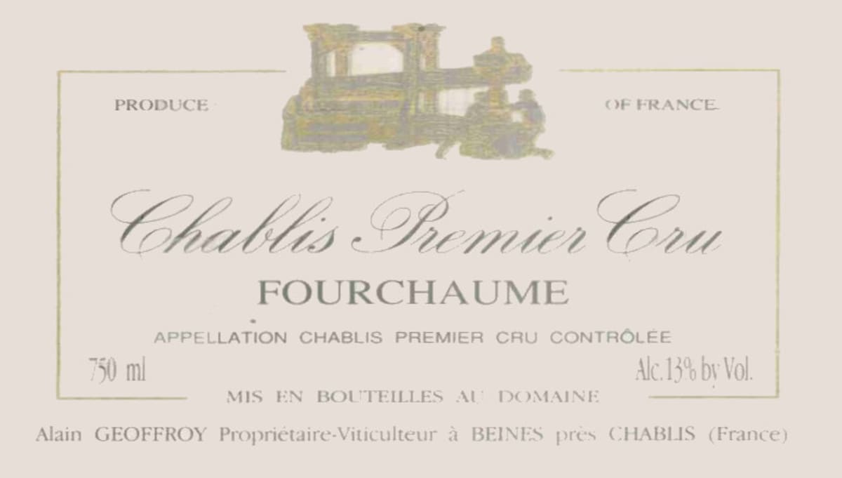 Domaine Geoffroy Chablis Fourchaume Premier Cru 2013 Front Label