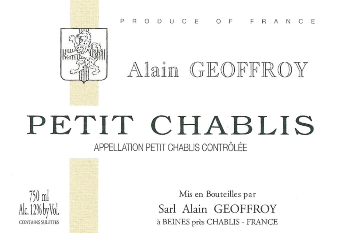 Domaine Geoffroy Petit Chablis 2014 Front Label