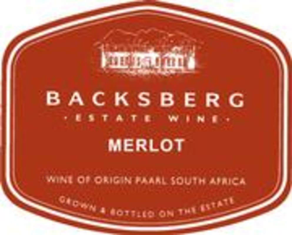 Backsberg Estate Merlot 1998 Front Label