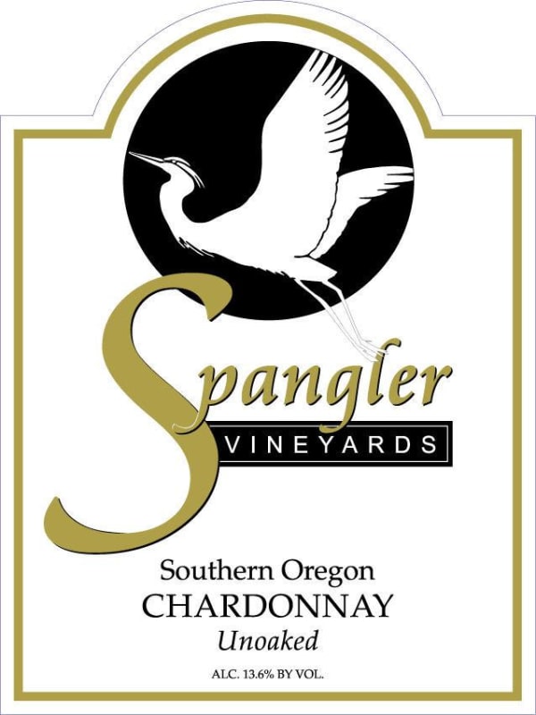 Spangler Vineyards Unoaked Chardonnay 2015 Front Label