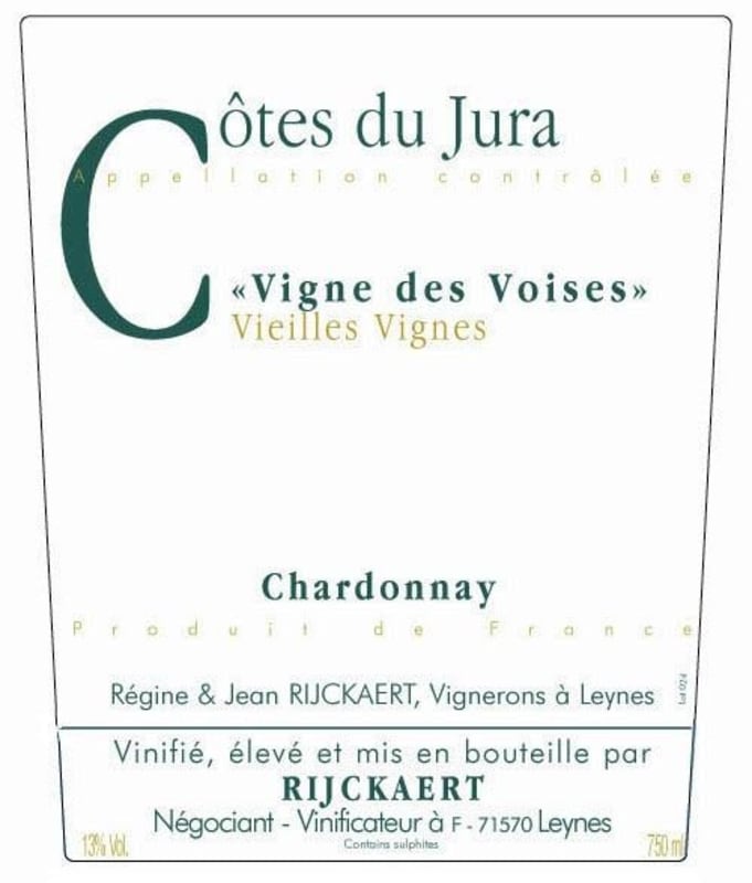 Maison Rijckaert Cotes du Jura Vigne des Voises Vieilles Vignes 2012 Front Label