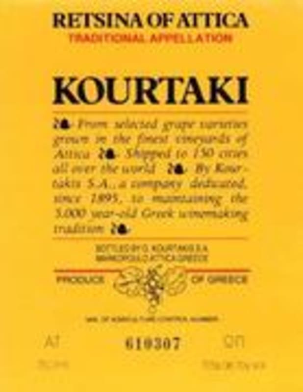 Kourtaki Retsina Front Label