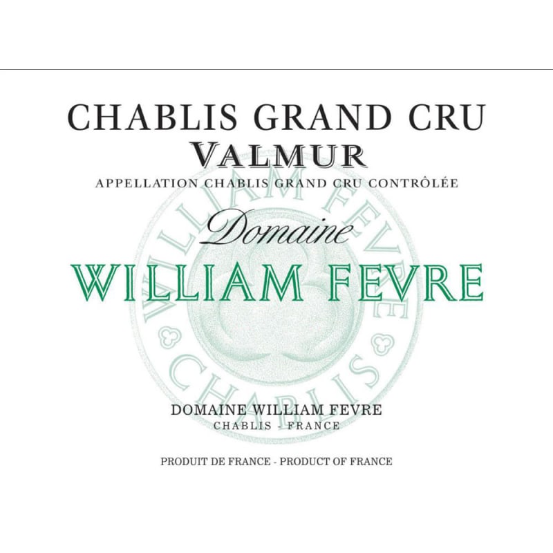 William Fevre Chablis Valmur Grand Cru 2015 Front Label