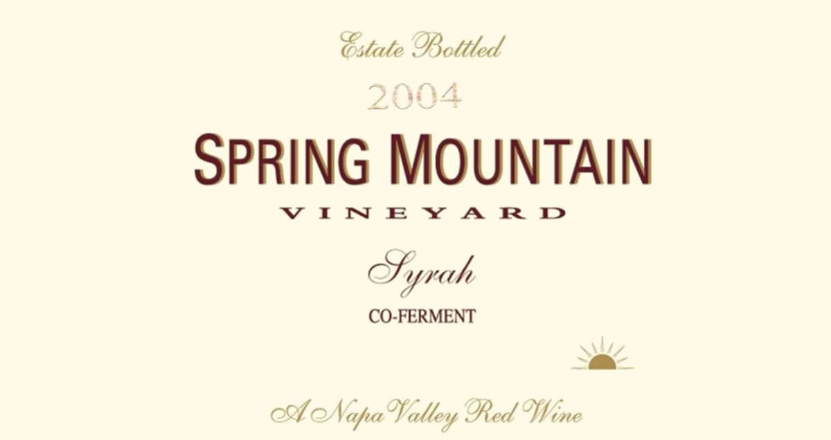 Spring Mountain Vineyard Co-Ferment Syrah 2004 Front Label