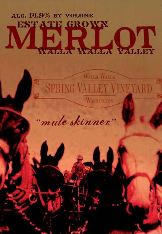 Spring Valley Mule Skinner Merlot 2011 Front Label