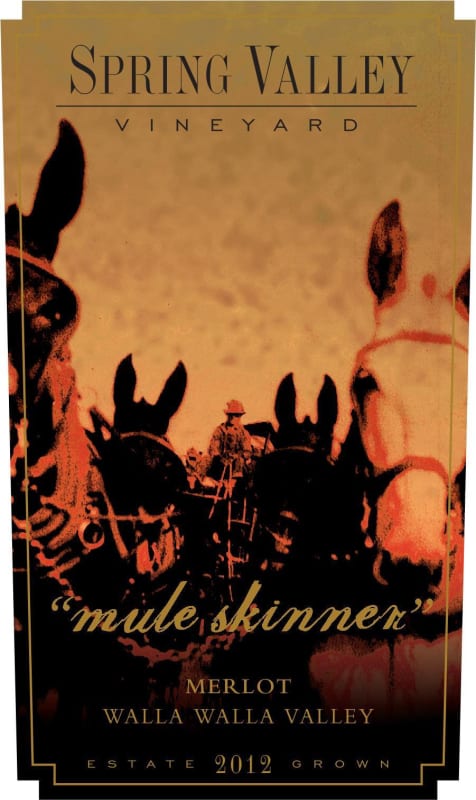 Spring Valley Mule Skinner Merlot 2012 Front Label