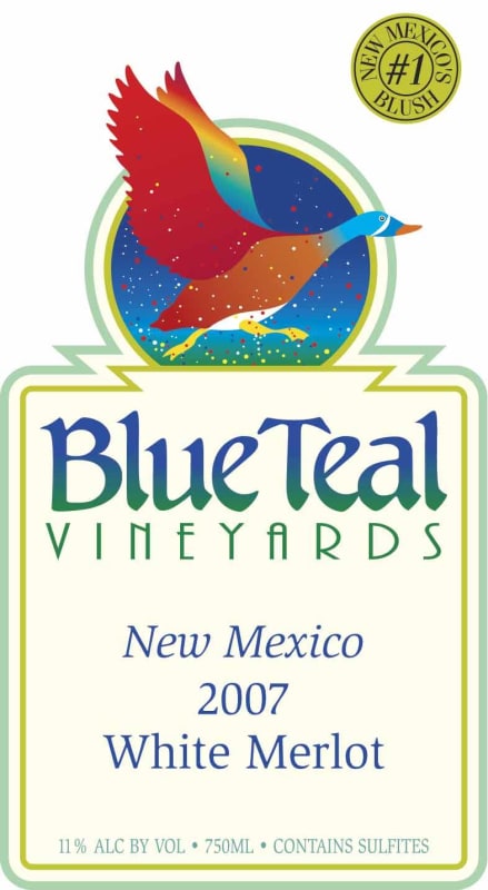 St. Clair Blue Teal Vineyards White Merlot 2007 Front Label