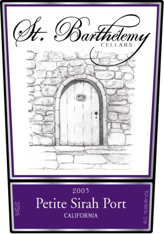 St. Barthelemy Cellars Petite Sirah Port 2003 Front Label
