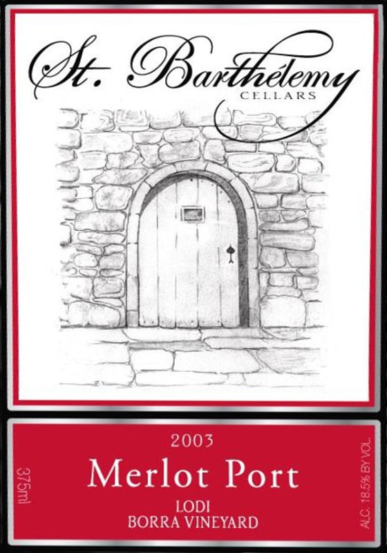 St. Barthelemy Cellars Merlot Port 2003 Front Label