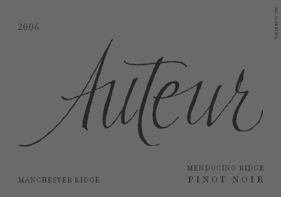Auteur Wines Manchester Pinot Noir 2006 Front Label