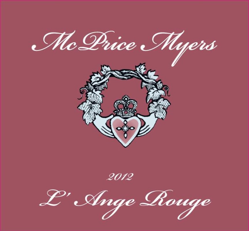 McPrice Myers L'Ange Rouge Grenache 2012 Front Label