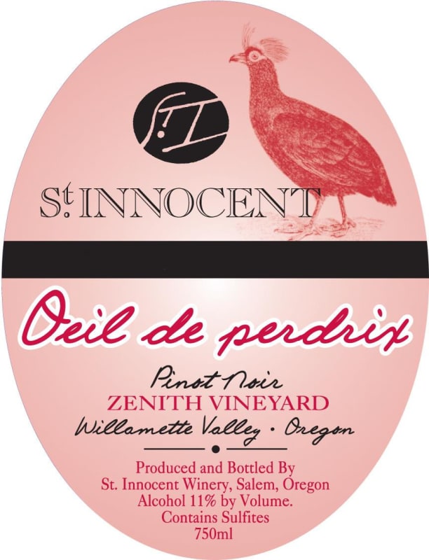 St. Innocent Zenith Vineyard Oeil de Perdrix Pinot Noir 2015 Front Label