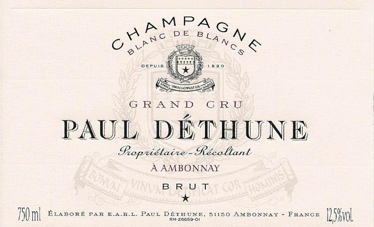 Champagne Paul Dethune Grand Cru Brut 2002 Front Label