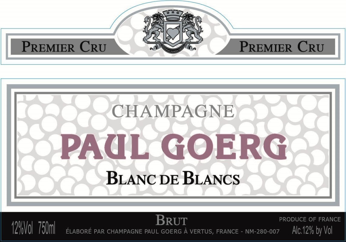 Champagne Paul Goerg Champagne Brut Premier Cru Blanc de Blancs 2013 Front Label