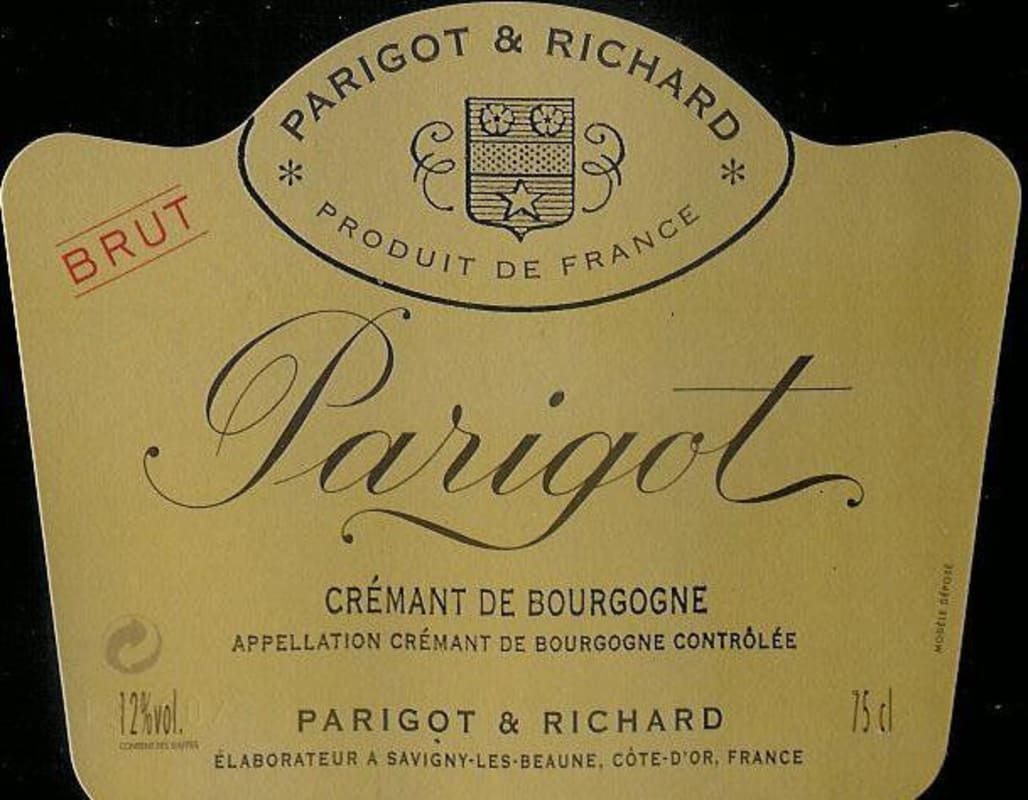 Parigot & Richard Cremant de Bourgogne Brut 2012 Front Label