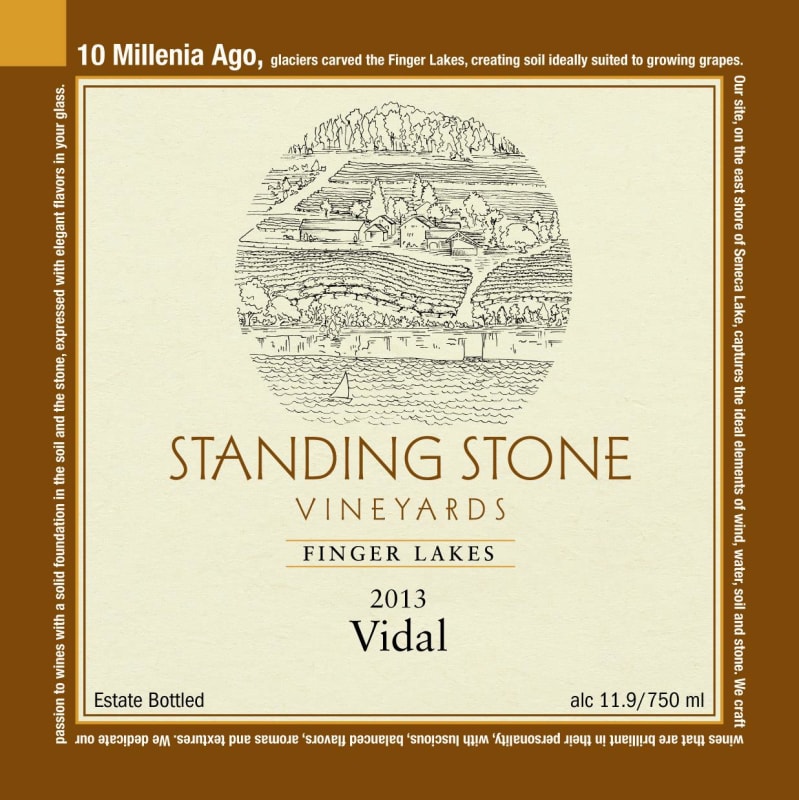 Standing Stone Vineyards Vidal 2013 Front Label
