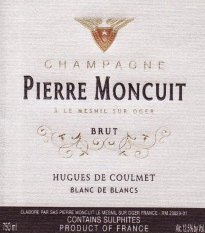 Pierre Moncuit Hugues de Coulmet Brut Blanc de Blancs 2010 Front Label
