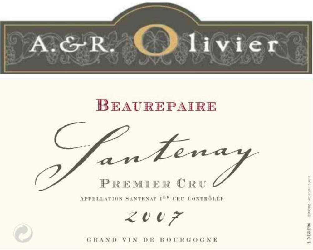 Domaine Olivier Santenay Beaurepaire Premier Cru 2007 Front Label