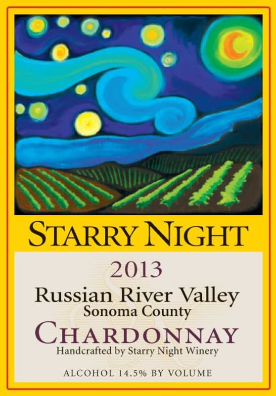 Starry Night Winery Russian River Valley Chardonnay 2013 Front Label