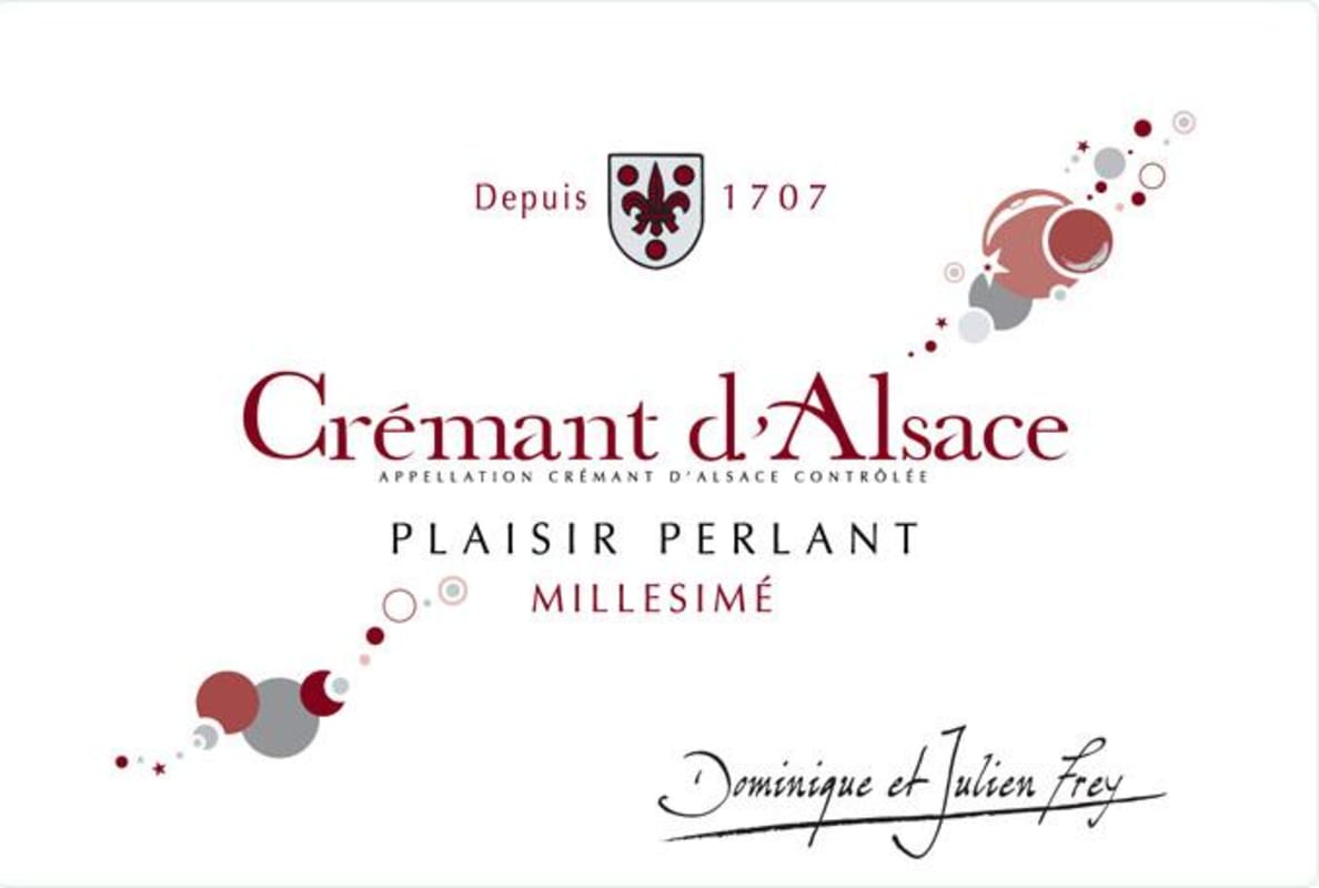 Charles et Dominique Frey Cremant d'Alsace Plaisir Perlant 2011 Front Label