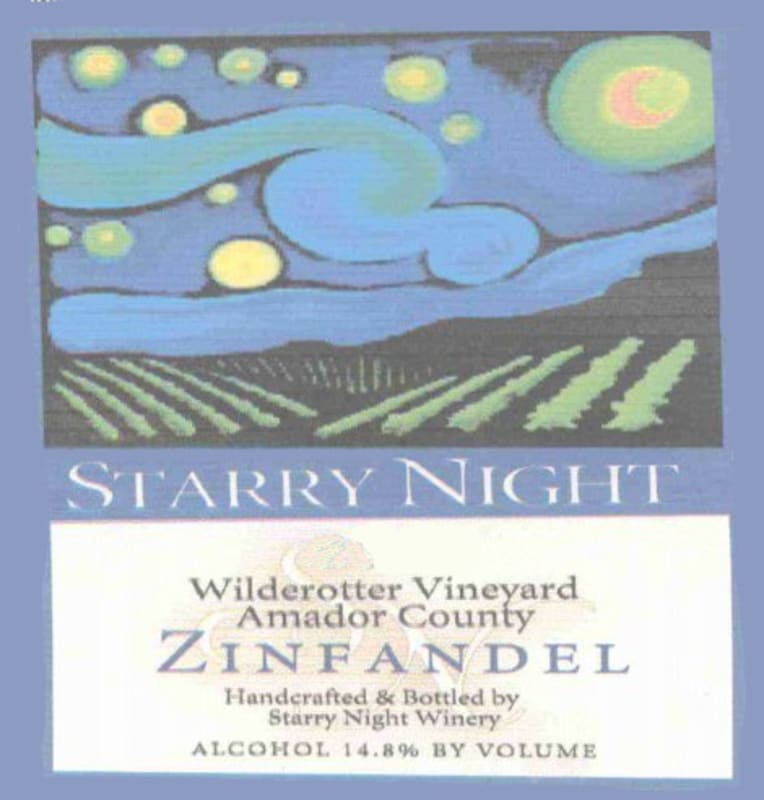 Starry Night Winery Wilderotter Vineyard Zinfandel 2006 Front Label
