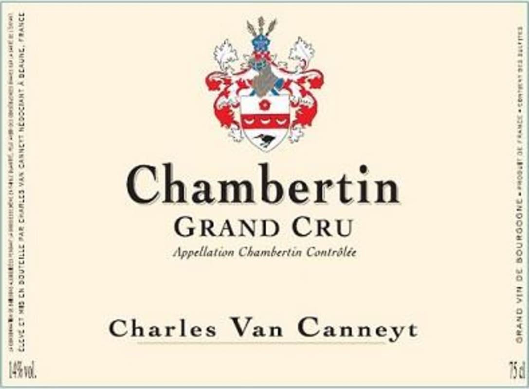 Charles Van Canneyt Chambertin Grand Cru 2014 Front Label