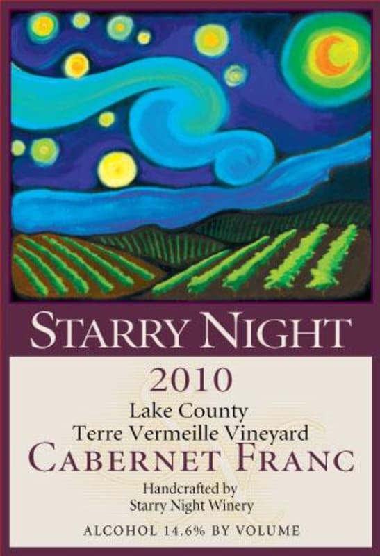 Starry Night Winery Terre Vermeille Vineyard Cabernet Franc 2010 Front Label