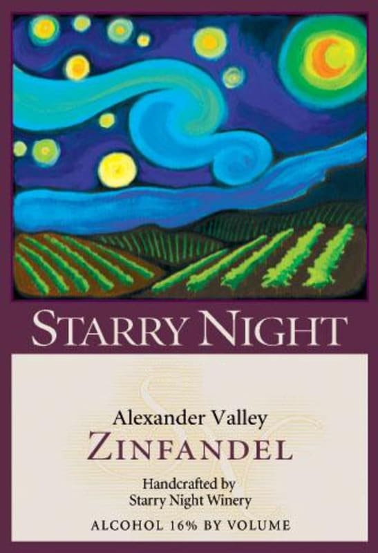Starry Night Winery Alexander Valley Zinfandel 2009 Front Label