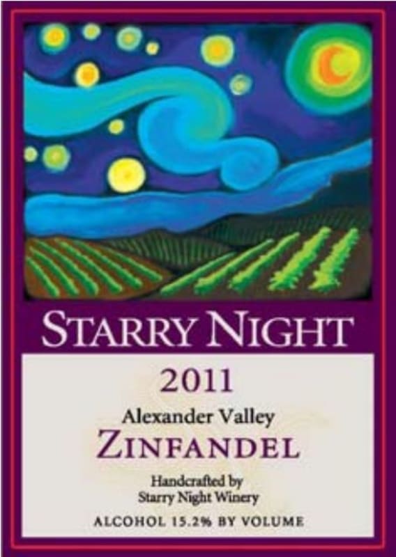 Starry Night Winery Alexander Valley Zinfandel 2011 Front Label