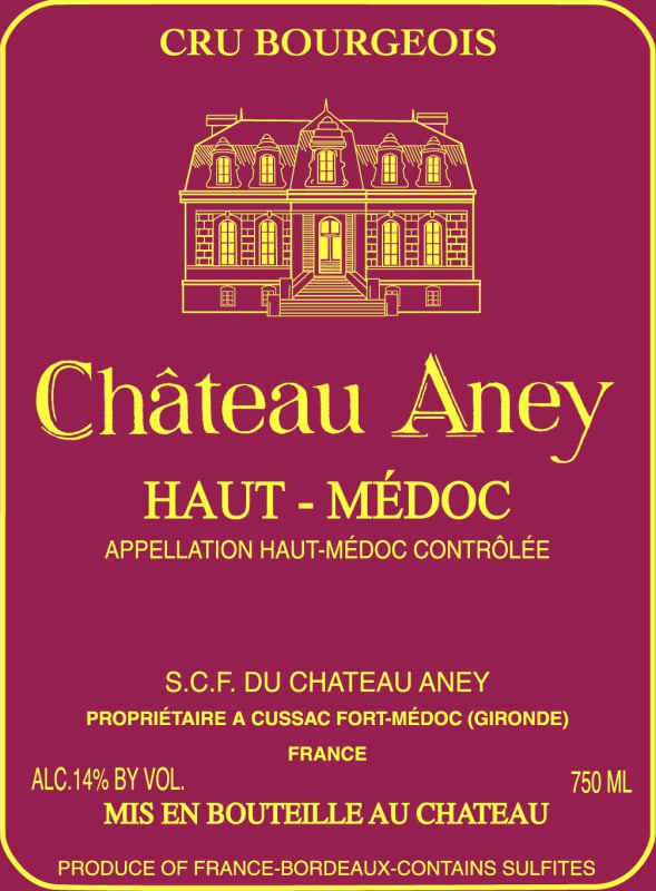 Chateau Aney Haut-Medoc Cru Bourgeois 2010 Front Label