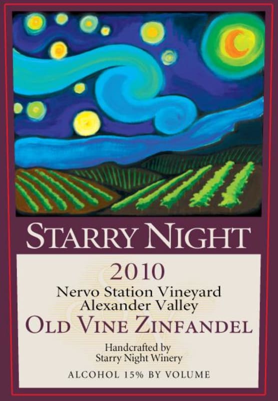 Starry Night Winery Old Vine Zinfandel 2010 Front Label