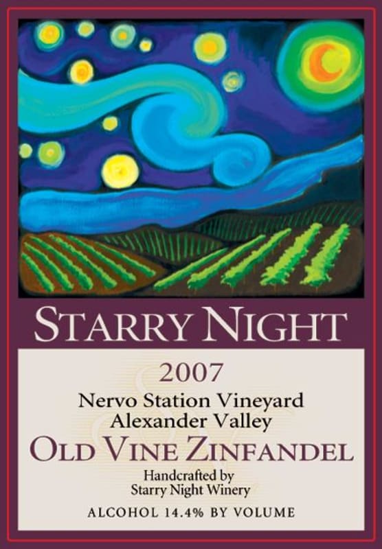 Starry Night Winery Old Vine Zinfandel 2007 Front Label
