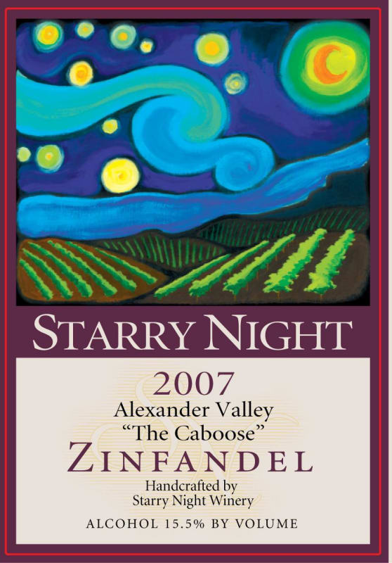 Starry Night Winery The Caboose Zinfandel 2007 Front Label