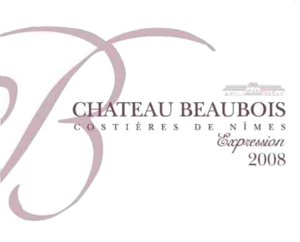Chateau Beaubois Costieres de Nimes Cuvee Expression Rouge 2008 Front Label