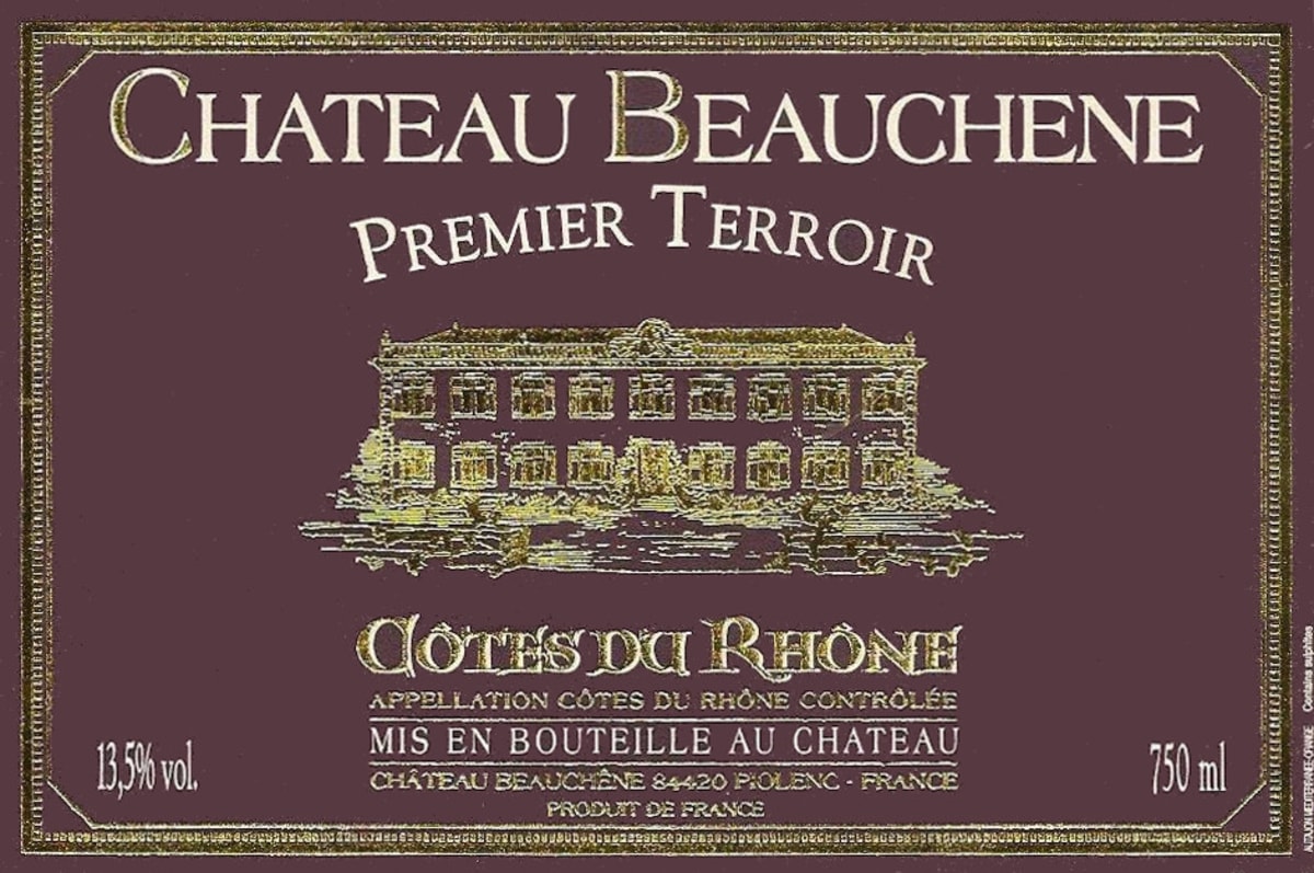 Chateau Beauchene Cotes du Rhone Premier Terroir 2010 Front Label