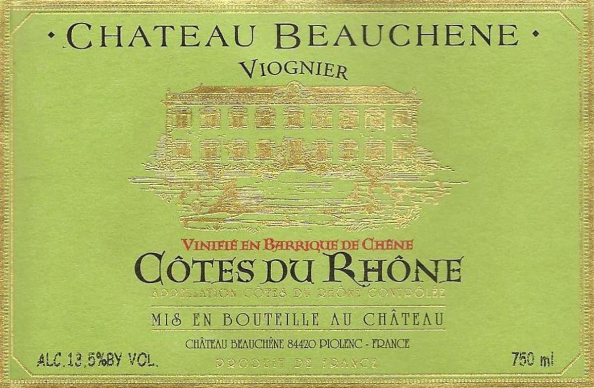 Chateau Beauchene Cotes du Rhone Viognier 2013 Front Label