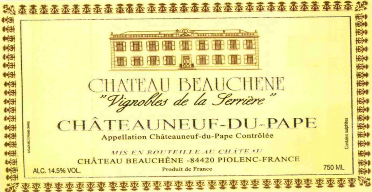Chateau Beauchene Chateauneuf-du-Pape Vignobles de La Serriere 2014 Front Label