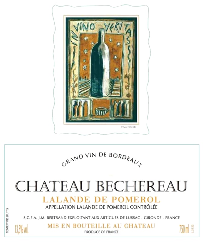 Chateau Bechereau Lalande de Pomerol 2013 Front Label