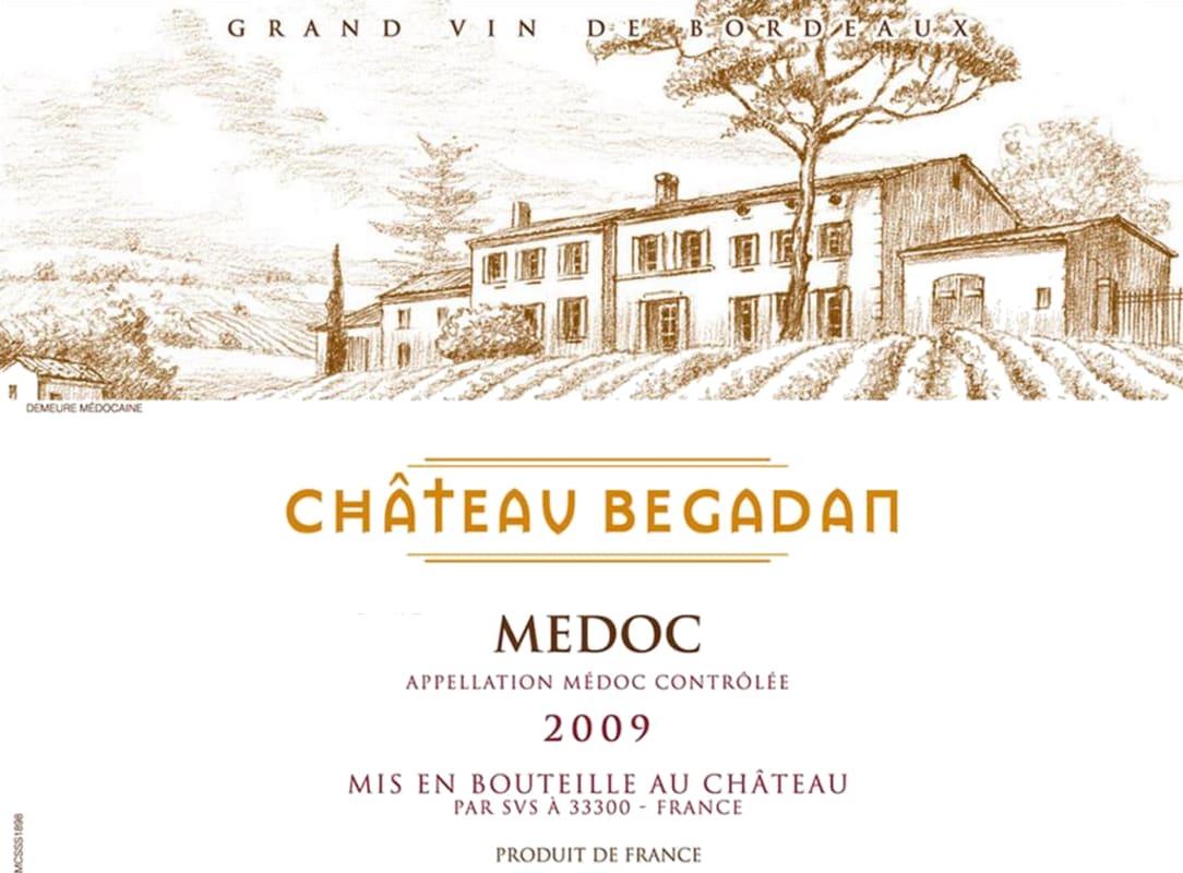 Chateau Begadan Medoc 2009 Front Label