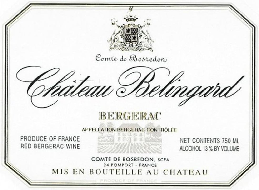 Chateau Belingard Bergerac Rouge 2011 Front Label